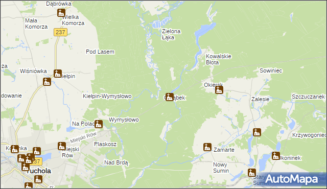 mapa Gołąbek gmina Cekcyn, Gołąbek gmina Cekcyn na mapie Targeo