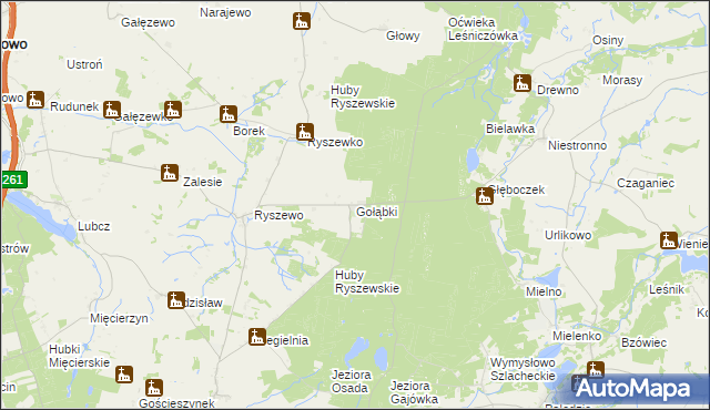 mapa Gołąbki gmina Rogowo, Gołąbki gmina Rogowo na mapie Targeo
