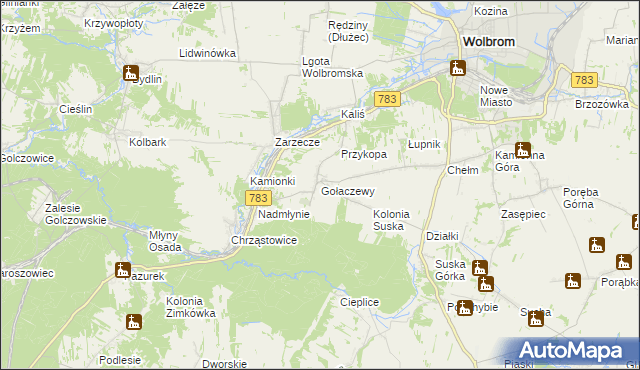 mapa Gołaczewy, Gołaczewy na mapie Targeo