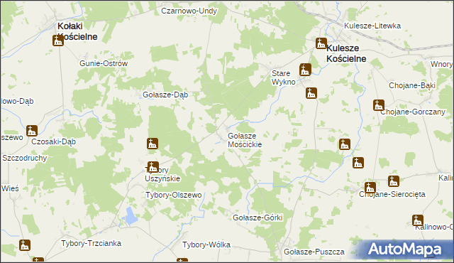 mapa Gołasze Mościckie, Gołasze Mościckie na mapie Targeo