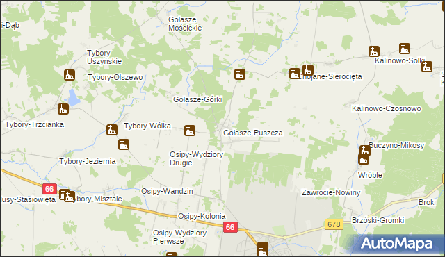 mapa Gołasze-Puszcza, Gołasze-Puszcza na mapie Targeo