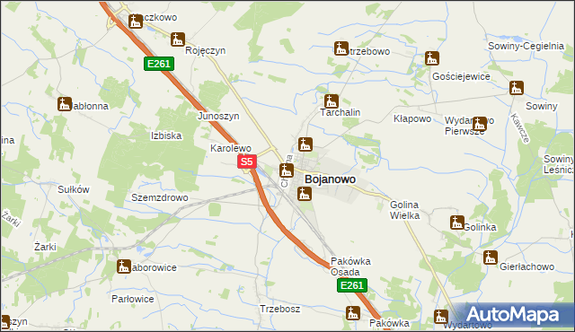 mapa Gołaszyn gmina Bojanowo, Gołaszyn gmina Bojanowo na mapie Targeo