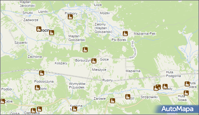 mapa Golce gmina Jarocin, Golce gmina Jarocin na mapie Targeo