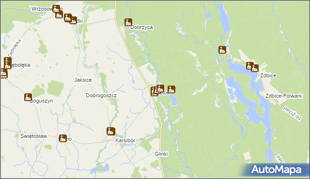 mapa Golce gmina Wałcz, Golce gmina Wałcz na mapie Targeo