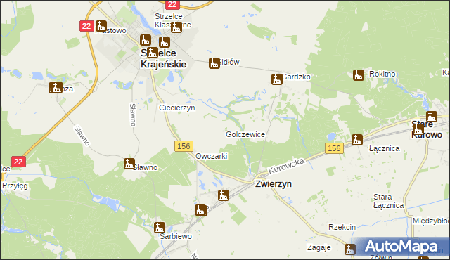 mapa Golczewice, Golczewice na mapie Targeo