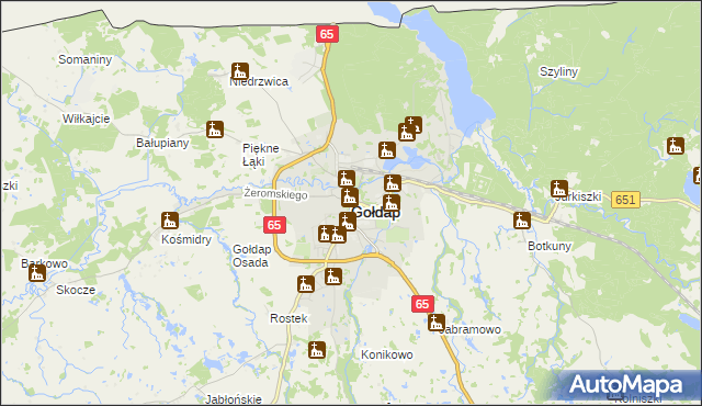 mapa Gołdap, Gołdap na mapie Targeo