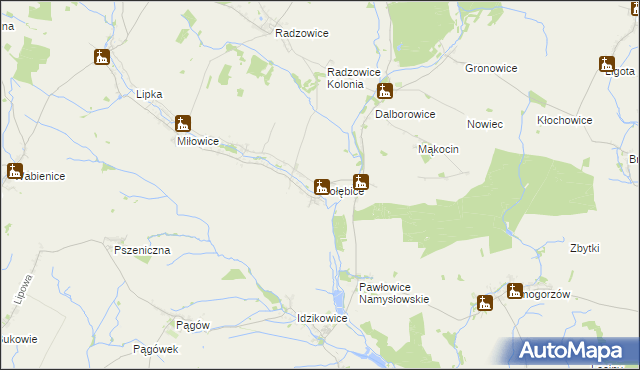 mapa Gołębice, Gołębice na mapie Targeo