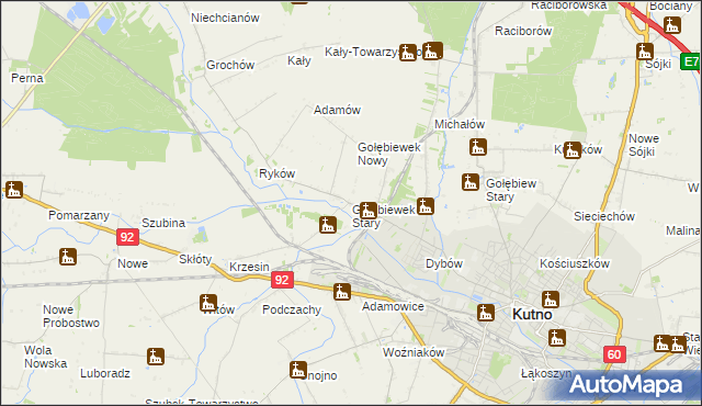 mapa Gołębiewek Stary, Gołębiewek Stary na mapie Targeo