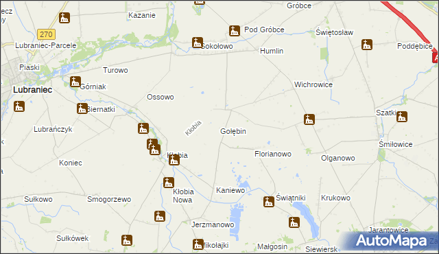 mapa Gołębin, Gołębin na mapie Targeo