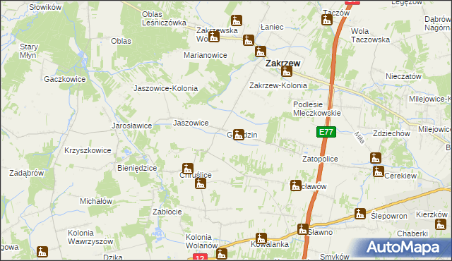 mapa Golędzin, Golędzin na mapie Targeo