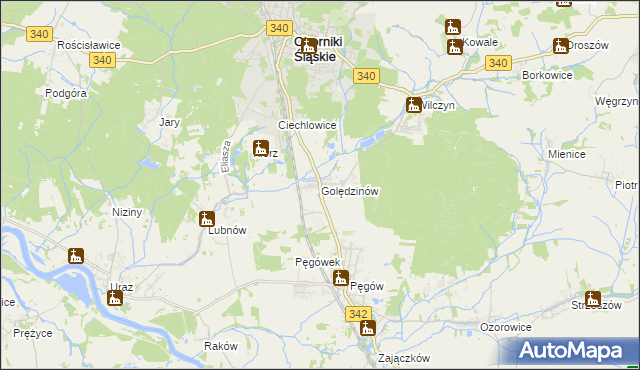 mapa Golędzinów, Golędzinów na mapie Targeo