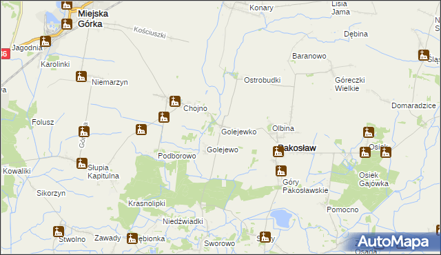 mapa Golejewko, Golejewko na mapie Targeo