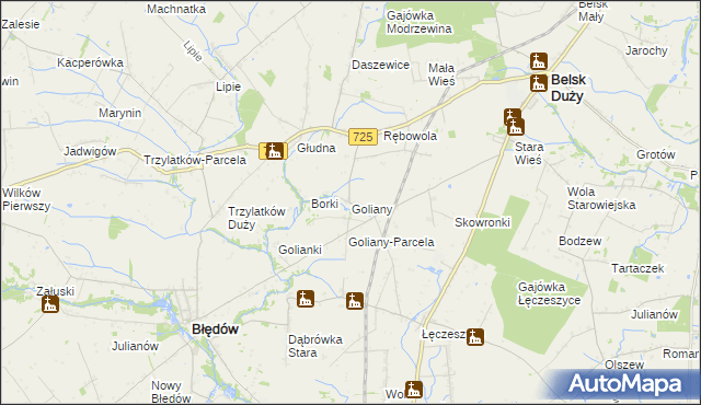 mapa Goliany, Goliany na mapie Targeo
