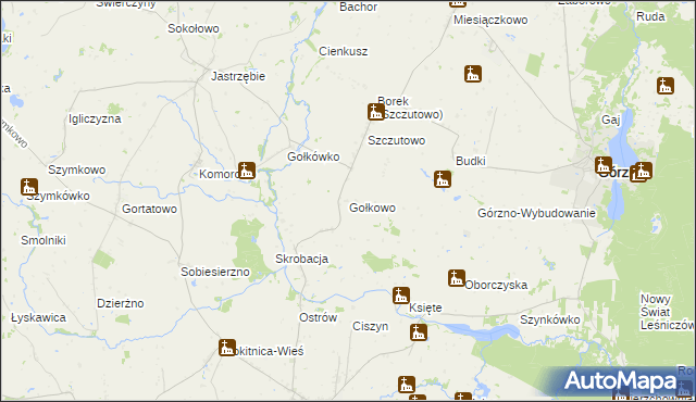 mapa Gołkowo gmina Górzno, Gołkowo gmina Górzno na mapie Targeo