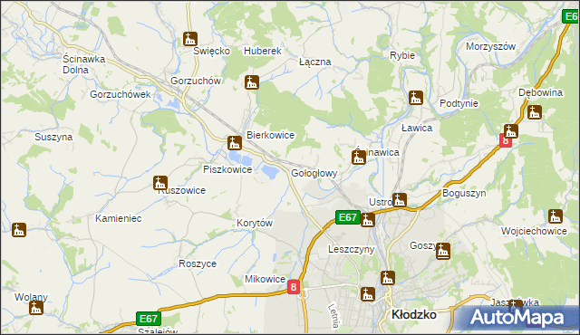 mapa Gołogłowy, Gołogłowy na mapie Targeo