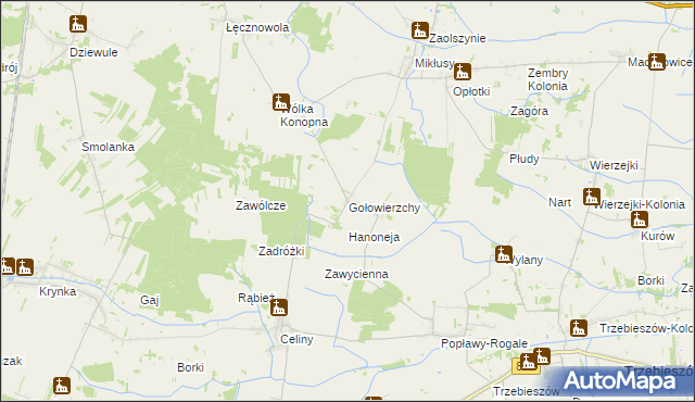 mapa Gołowierzchy, Gołowierzchy na mapie Targeo