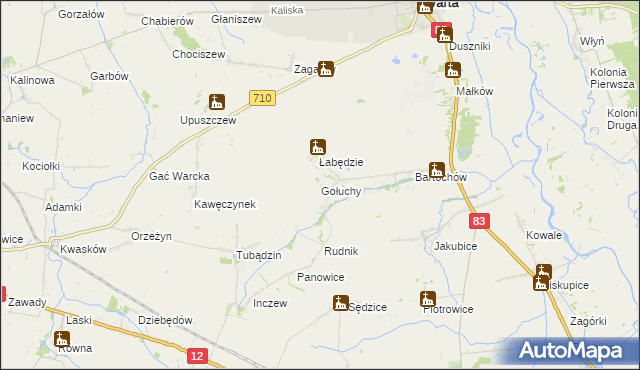 mapa Gołuchy, Gołuchy na mapie Targeo