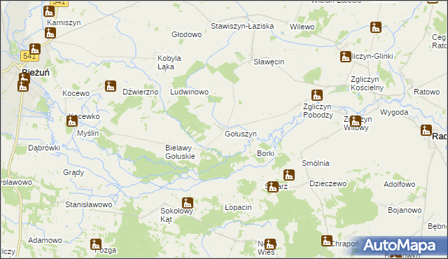 mapa Gołuszyn, Gołuszyn na mapie Targeo