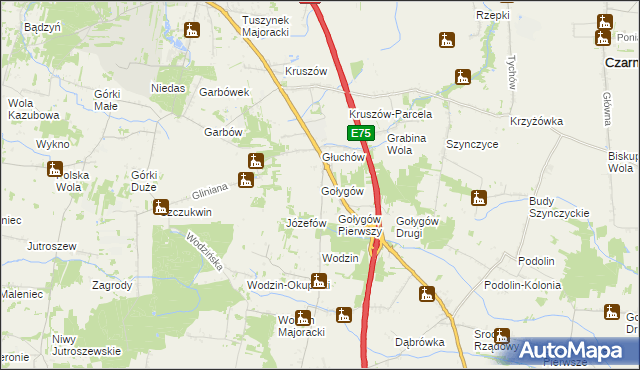 mapa Gołygów, Gołygów na mapie Targeo