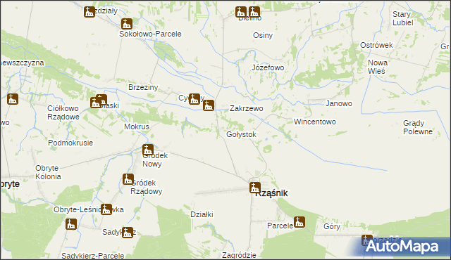 mapa Gołystok, Gołystok na mapie Targeo