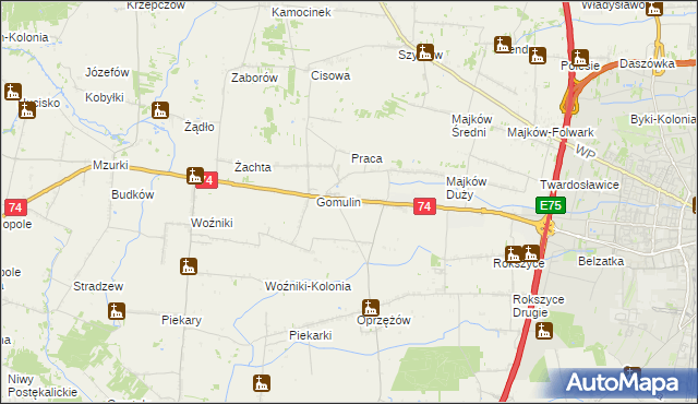 mapa Gomulin-Kolonia, Gomulin-Kolonia na mapie Targeo