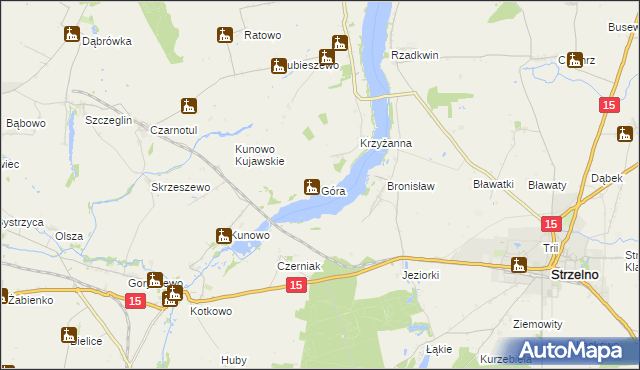 mapa Góra gmina Mogilno, Góra gmina Mogilno na mapie Targeo