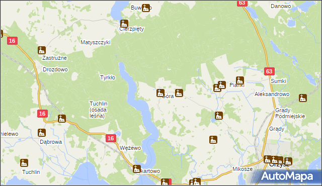 mapa Góra gmina Orzysz, Góra gmina Orzysz na mapie Targeo