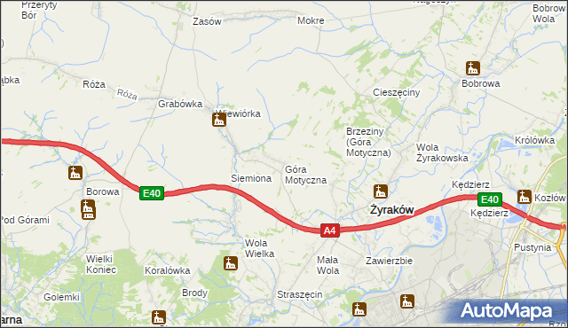 mapa Góra Motyczna, Góra Motyczna na mapie Targeo