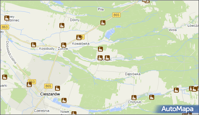 mapa Gorajec gmina Cieszanów, Gorajec gmina Cieszanów na mapie Targeo