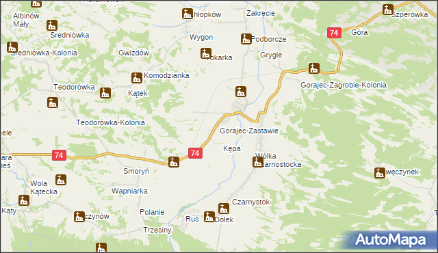 mapa Gorajec-Zastawie, Gorajec-Zastawie na mapie Targeo