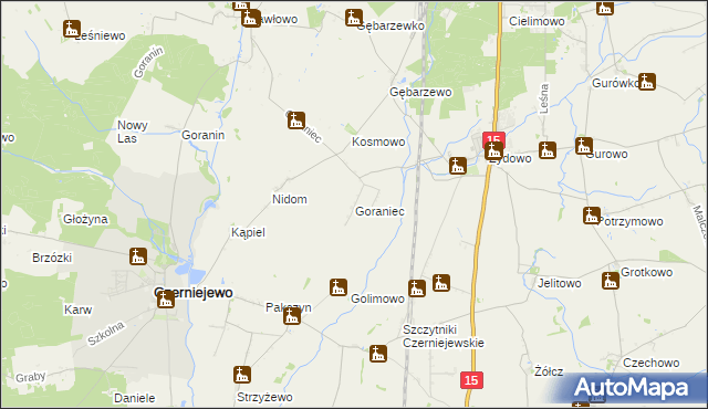 mapa Goraniec, Goraniec na mapie Targeo