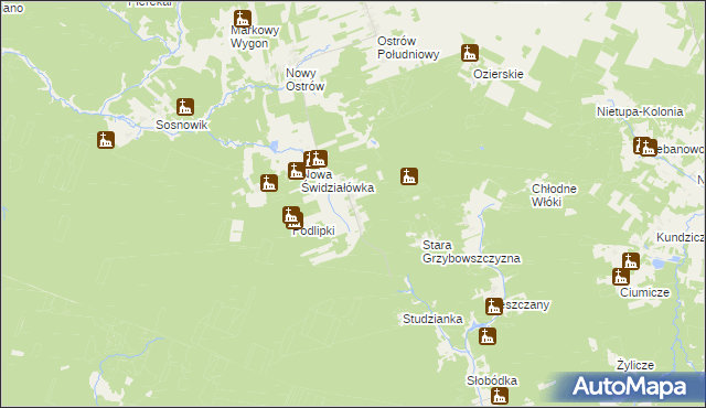 mapa Górany gmina Krynki, Górany gmina Krynki na mapie Targeo