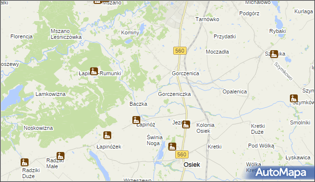 mapa Gorczeniczka, Gorczeniczka na mapie Targeo