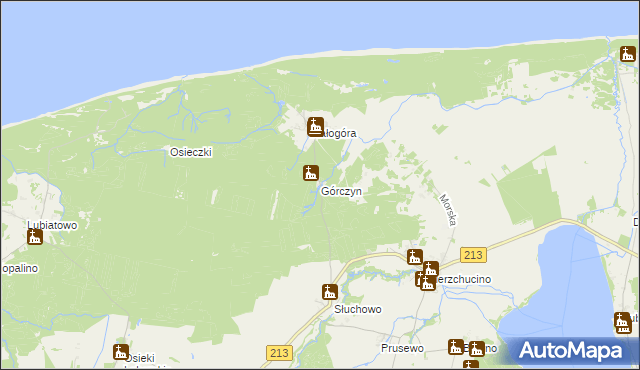 mapa Górczyn gmina Krokowa, Górczyn gmina Krokowa na mapie Targeo