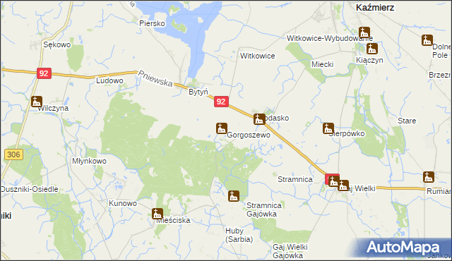 mapa Gorgoszewo, Gorgoszewo na mapie Targeo