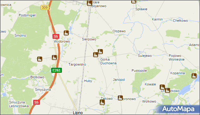 mapa Górka Duchowna, Górka Duchowna na mapie Targeo