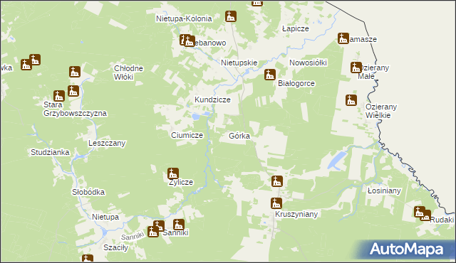 mapa Górka gmina Krynki, Górka gmina Krynki na mapie Targeo