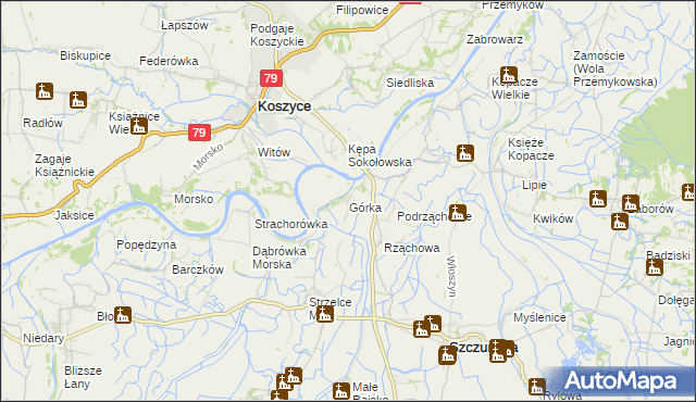 mapa Górka gmina Szczurowa, Górka gmina Szczurowa na mapie Targeo