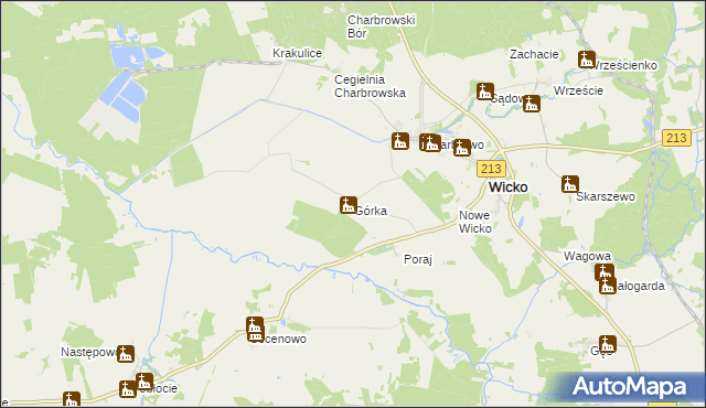 mapa Górka gmina Wicko, Górka gmina Wicko na mapie Targeo