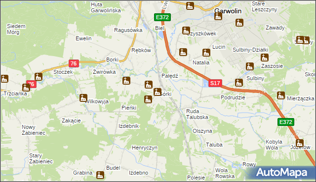 mapa Górki gmina Garwolin, Górki gmina Garwolin na mapie Targeo