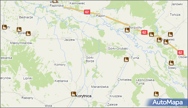 mapa Górki Średnie, Górki Średnie na mapie Targeo