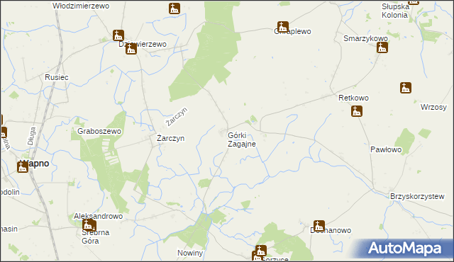 mapa Górki Zagajne, Górki Zagajne na mapie Targeo