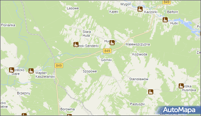 mapa Górniki gmina Józefów, Górniki gmina Józefów na mapie Targeo