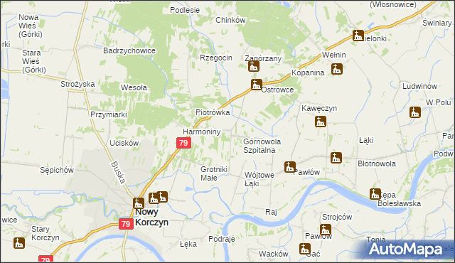 mapa Górnowola, Górnowola na mapie Targeo