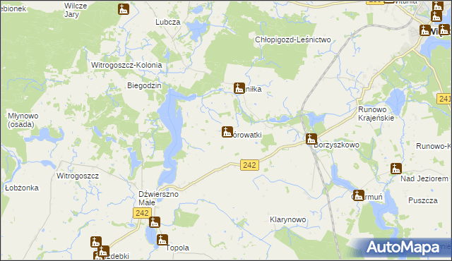 mapa Górowatki, Górowatki na mapie Targeo