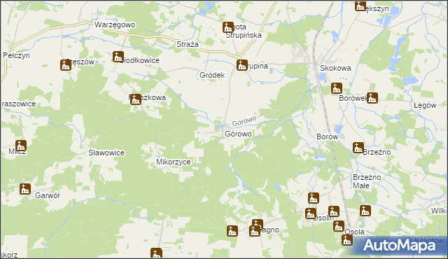 mapa Górowo gmina Prusice, Górowo gmina Prusice na mapie Targeo