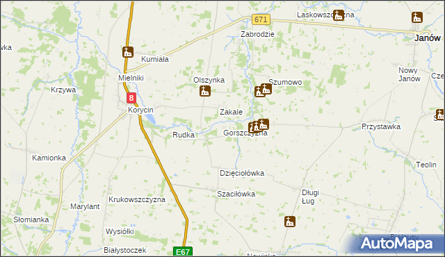 mapa Gorszczyzna, Gorszczyzna na mapie Targeo