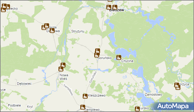 mapa Goruńsko, Goruńsko na mapie Targeo