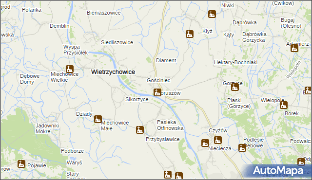 mapa Goruszów, Goruszów na mapie Targeo