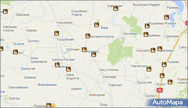 mapa Góry gmina Wilczyn, Góry gmina Wilczyn na mapie Targeo